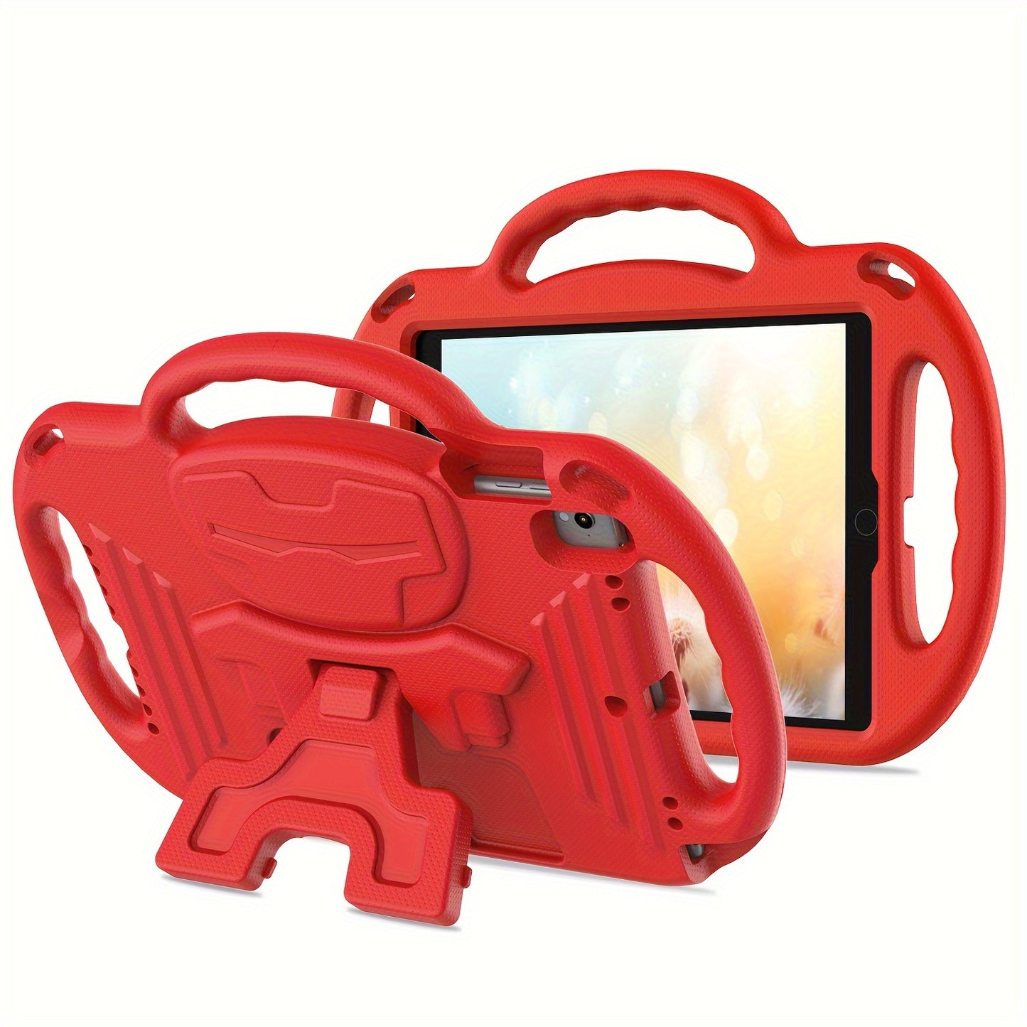 [Kids-Friendly|Lightweight] Lightweight, Non-Slip EVA Kids-Friendly Tablet Case with Adjustable Stand & Lanyard | Soft Shell with Heavy Duty Protection, Flexible Kickstand & Adjustable Strap | for iPad 7th/8th/9th Gen (10.2-i