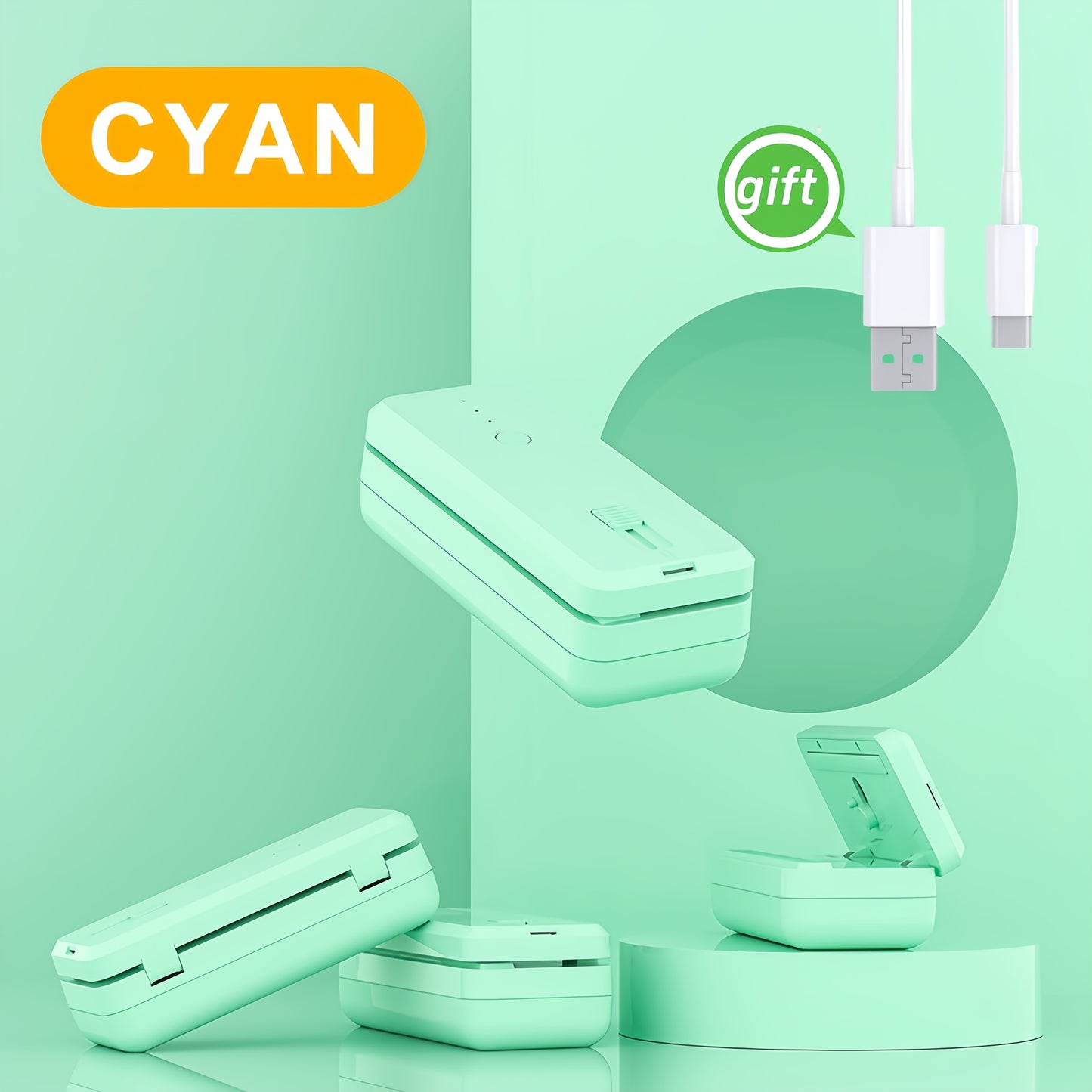 Portable Sealing Machine, 1300mAh, USB Charging | Quick Sealing, Used for Resealing Snacks and Plastic Bags to Keep Food Fresh | Very Suitable for Kitchen, Food Storage Mini Sealing Machine, Holiday Gifts,
