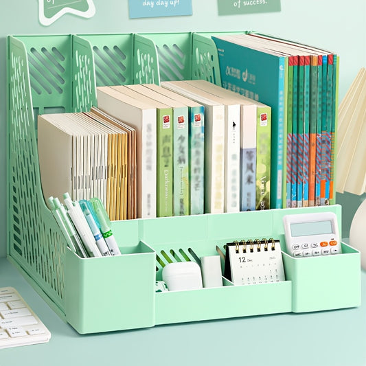 Desktop File Organizer, 4 Compartments, Removable, Space-Saving