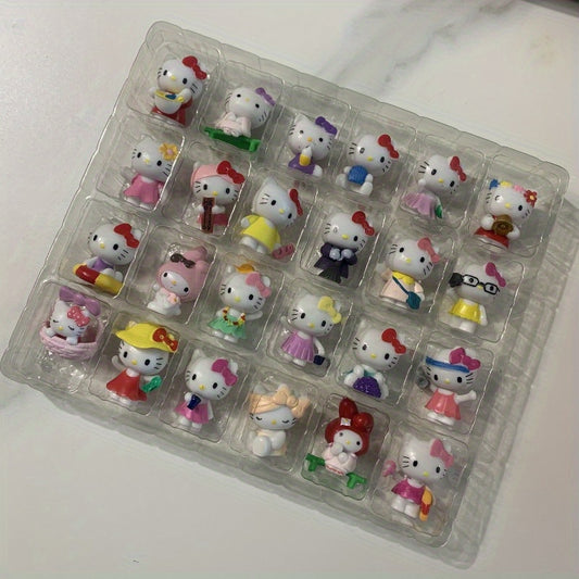 [Sanrio Cute Mini Figurines] Sanrio Mini Figurine Collection - Cute Kawaii Kuromi & My Melody, Mixed Colors, Collectible Hello Kitty-Inspired Dolls