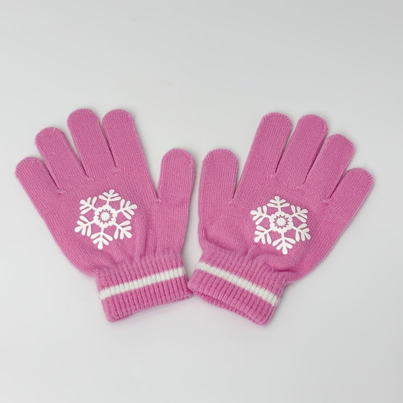 3pcs Knit Hat Set - Knitted Scarf and Gloves, Beanie