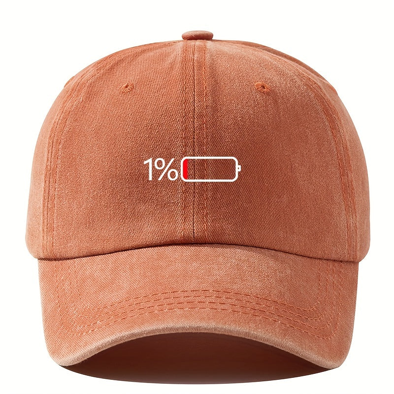 Breathable Unisex Baseball Cap - 1pc Sunshade Cap With Battery Pattern - Outdoor Sport Gift For Men Women