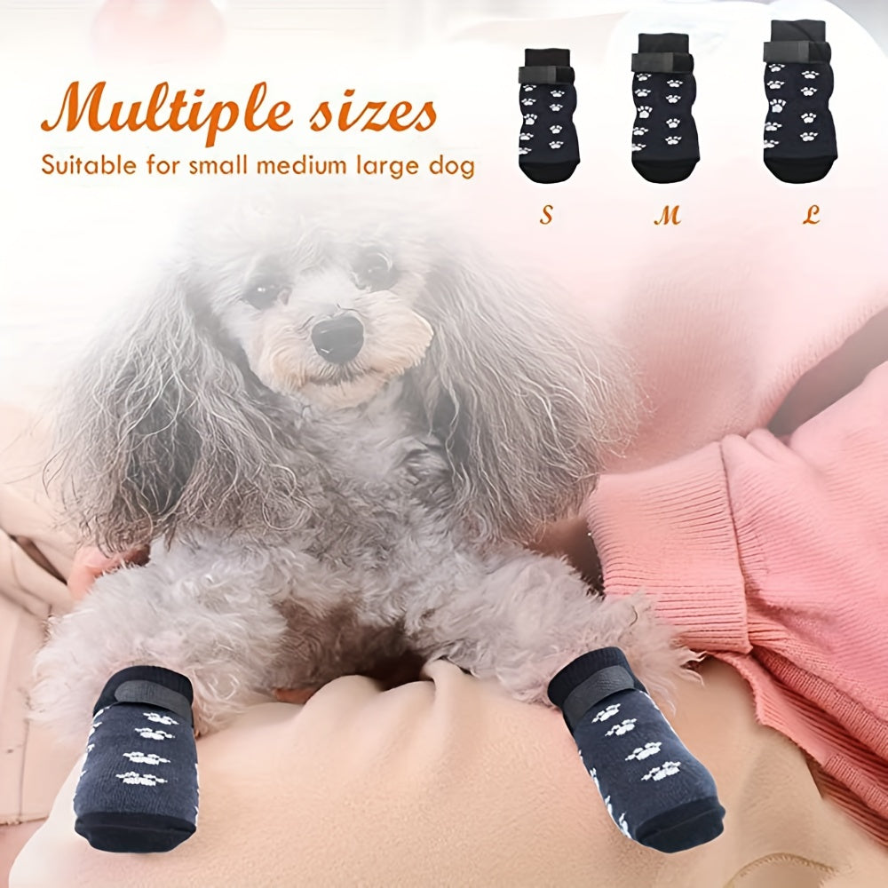 Anti-slip, Dog, Socks, Adjustable, Paw, Protector, Indoor, Black
