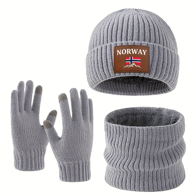 Affordable Winter Warm Knit Hat Scarf Glove Set