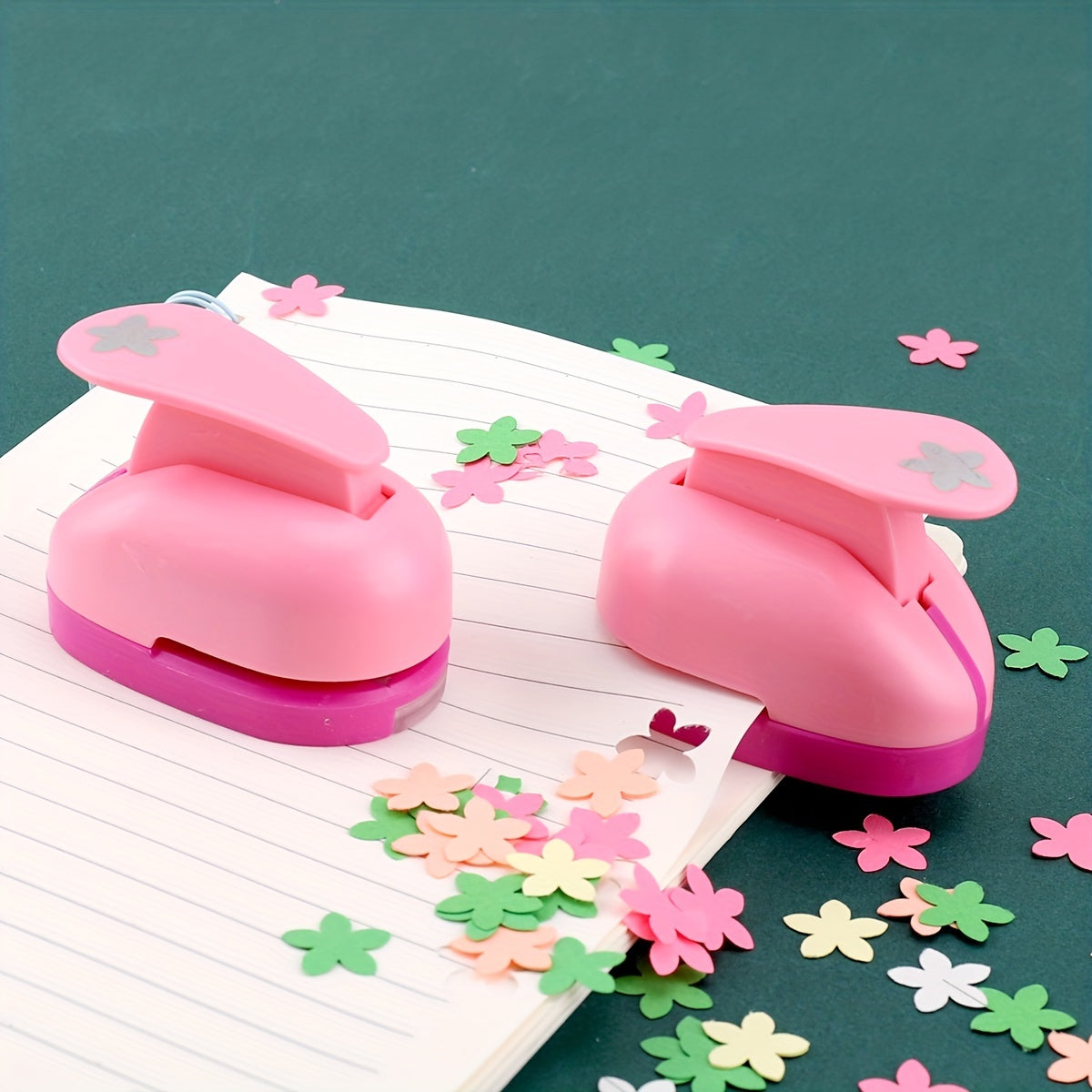 [1pc DIY Embossing] Pink 1pc DIY Embossing Machine | Educational Craft Tool with Flower & Butterfly Designs, Plastic/Metal, Ideal for Handmade Projects & School Activities for Youngsters