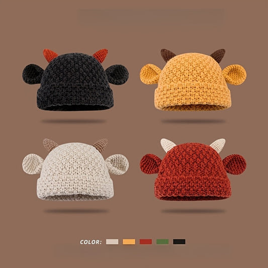 Hand- Cow Ear Beanie Hat for Women & Men
