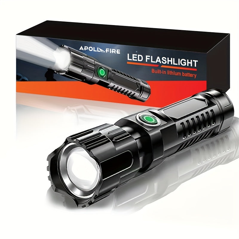 Super Bright LED Flashlight - Rechargeable High Lumen Handheld Light with Adjustable Focus, Long-Lasting Battery Life, Tactical Design for Outdoor and Emergency Use, Rechargeable Flashlight