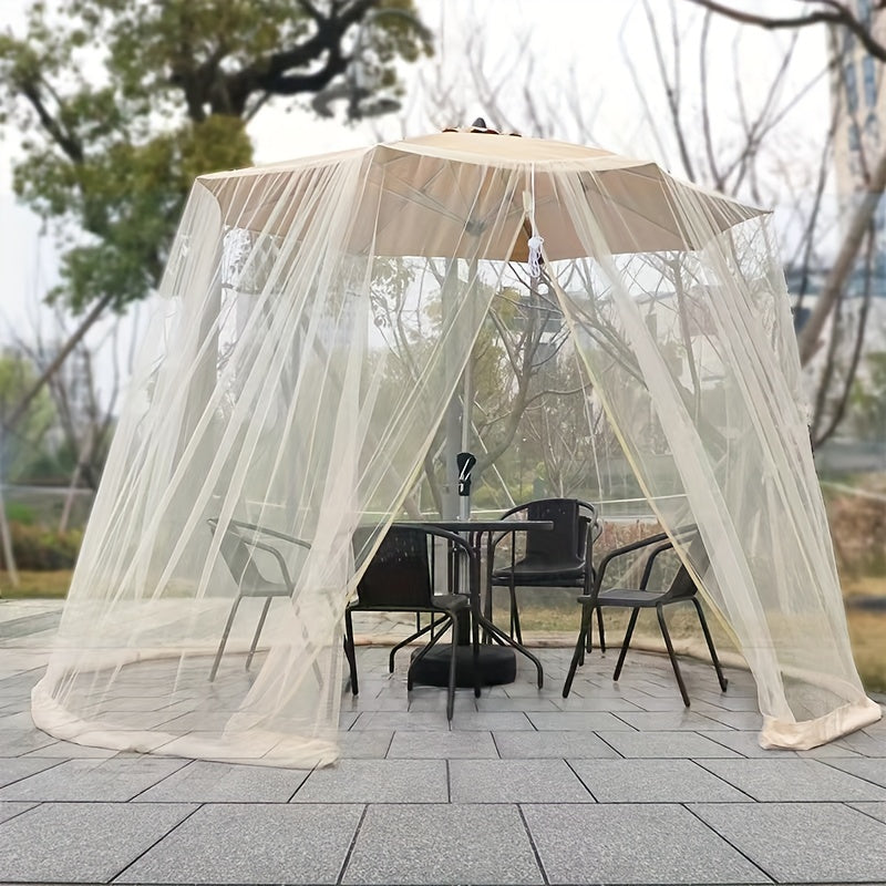 Green Outdoor Mosquito Net with Heavy Water Pipe Base - Durable Polyester, Zipper Single Door, Easy Installation for Beach, Garden, and Camping, Camping Essentials|Elegant Outdoor Setting|Durable Outdoor Netting, Mosquito Net