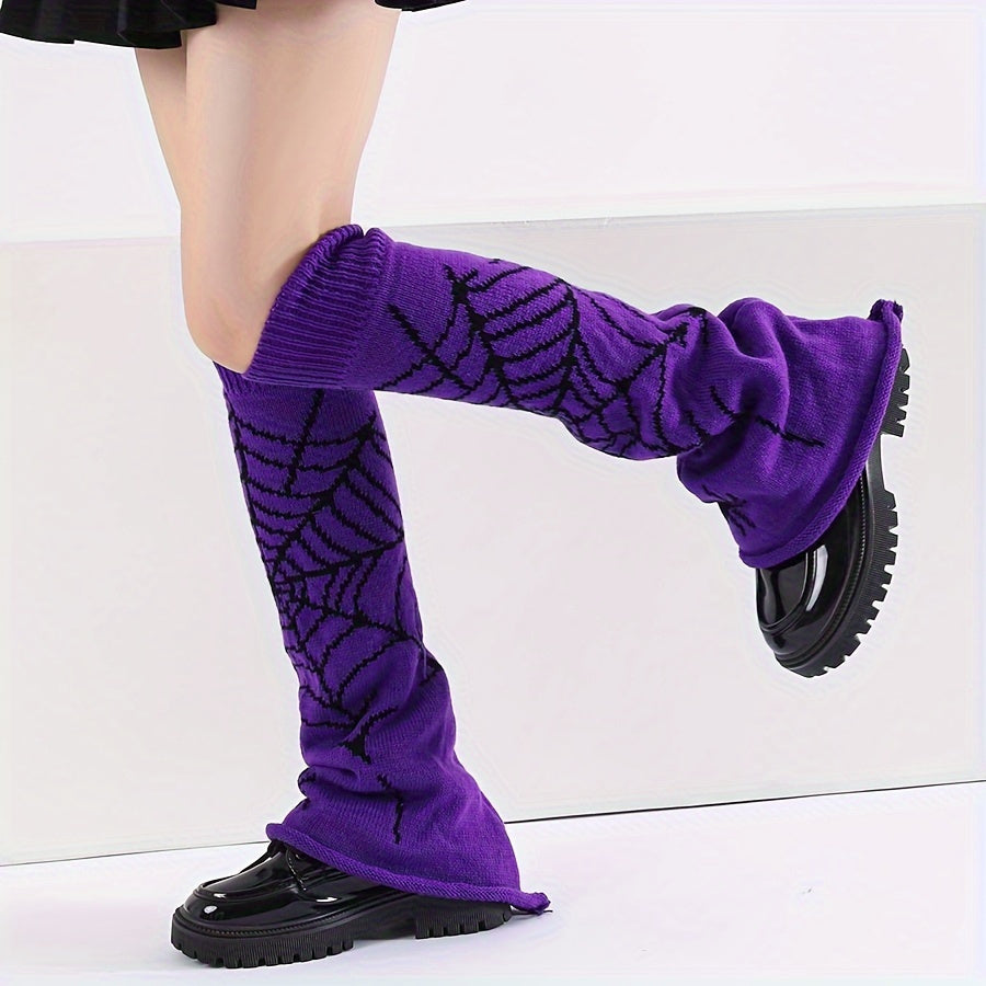 Autumn and Winter Animal Spider Web Pattern Warm Socks