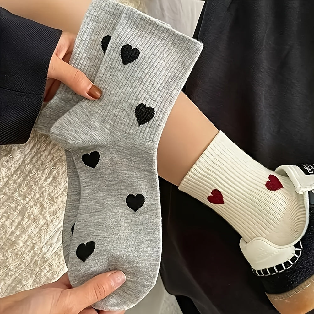 5-Pack Women's Heart-Print Thermal Winter Socks